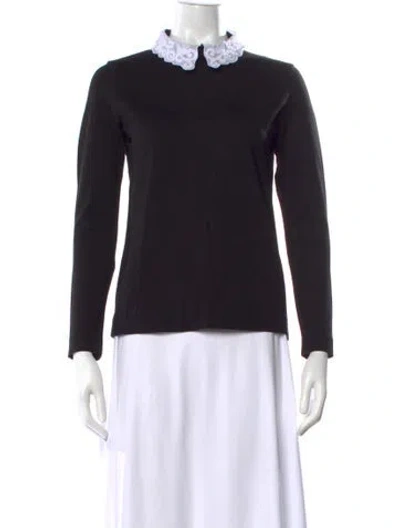 Pre-owned Sandro Long Sleeve Top In Black