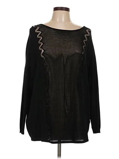 Pre-owned Sandro Long Sleeve Top Black Boatneck Tops