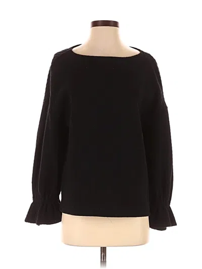 Pre-owned Sandro Long Sleeve Top Black Boatneck Tops