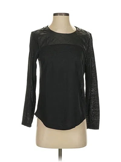 Pre-owned Sandro Long Sleeve Top Black Scoop Neck Tops