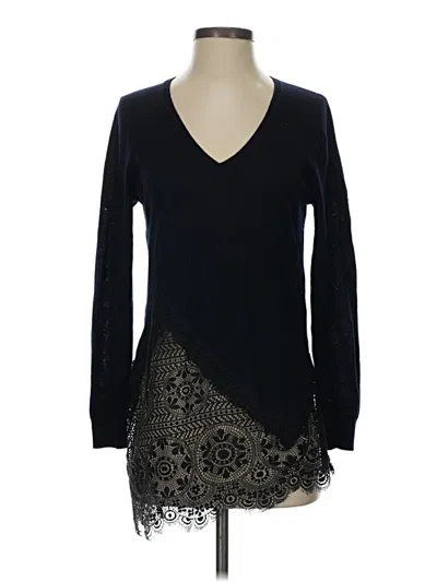 Pre-owned Sandro Long Sleeve Top Black V Neck Tops