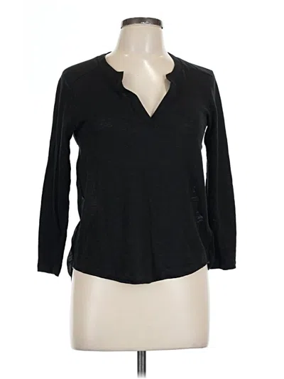 Pre-owned Sandro Long Sleeve Top Black V-neck Tops