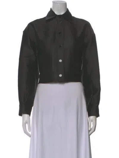 Pre-owned Sandro Long Sleeve Top In Gray