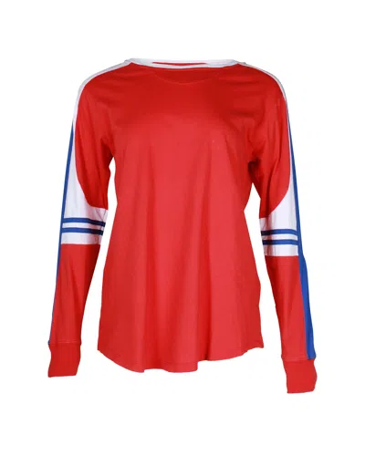 Sandro Long Sleeve Top In Red Cotton