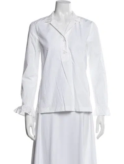 Pre-owned Sandro Long Sleeve Top In White