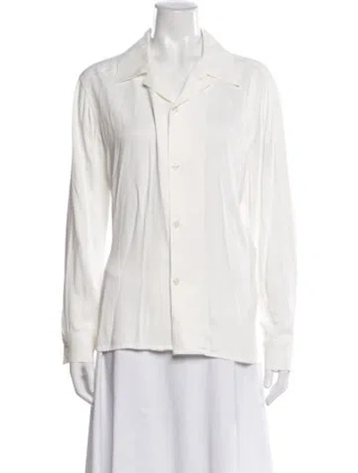 Pre-owned Sandro Long Sleeve Top In White