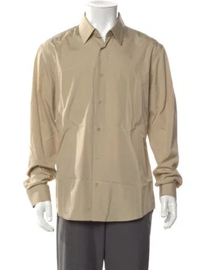 Pre-owned Sandro Long Sleeve Tuxedo Shirt In Neutral