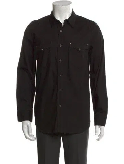 Pre-owned Sandro Long Sleeve Western Shirt In Black