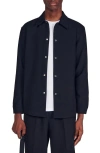 Sandro Long Sleeved Jersey Shirt In Black