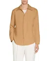 Sandro Long Sleeved Jersey Shirt In Brown
