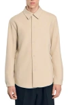 Sandro Joker Minimal Regular Fit Button Down Shirt In Ficelle