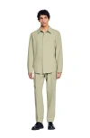 Sandro Long-sleeved Jersey Shirt In Light Kaki.