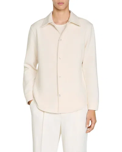 Sandro Long Sleeved Jersey Shirt In Neutral