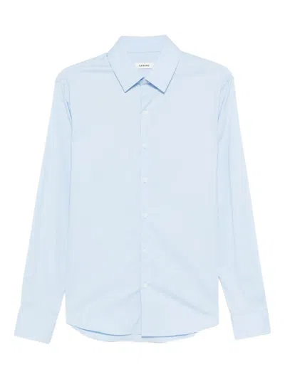 Sandro Long-sleeved Shirt In Blue