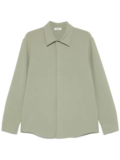 Sandro Long-sleeves Jersey Shirt In Green