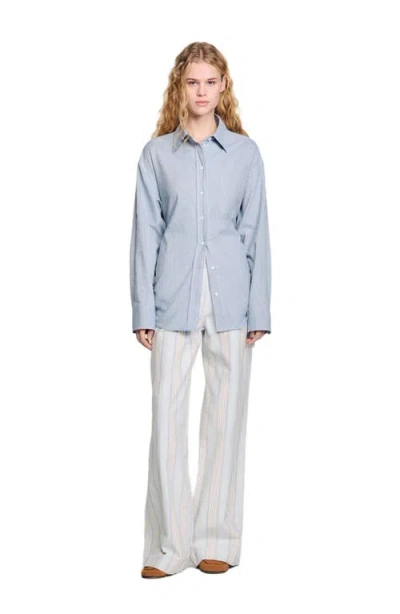 SANDRO SANDRO LONG TIE-BACK SHIRT