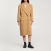 Sandro Long Wool-blend Coat In Brown