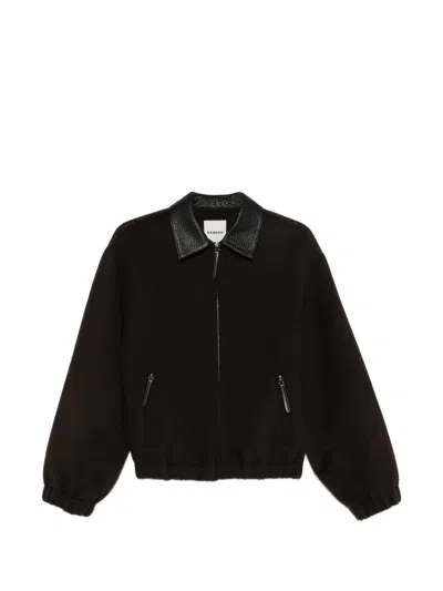 Sandro Long-sleeve Wool Coat In Black