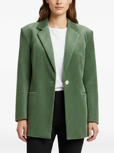 Pre-owned Sandro Long-sleeved Corduroy Blazer In Green