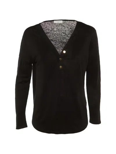 Pre-owned Sandro Long-sleeved Knitted T-shirt In Black