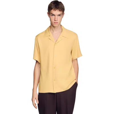 Sandro Loose-fit Shark Collar Shirt In Yellow