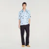 Sandro Flock-print Floral-pattern Shirt In Blue