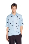 Sandro Flock-print Floral-pattern Shirt In Brown
