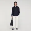 Sandro Contrast-stitching Shirt Jacket In Black