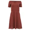 Sandro Lottie Off-shoulder Dress In Burgundy Viscose In Burgundy