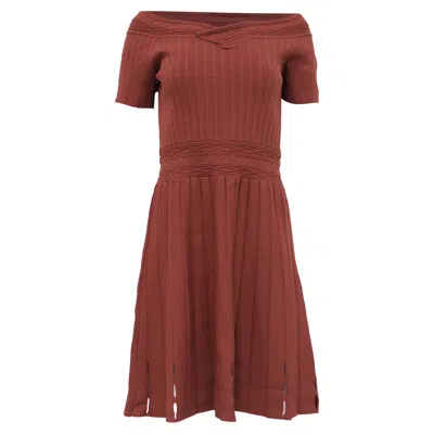 Sandro Lottie Off-shoulder Dress In Burgundy Viscose