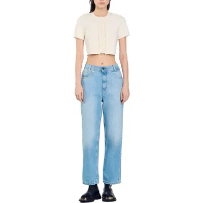 Sandro Low-rise Straight-leg Jeans In Blue Jean