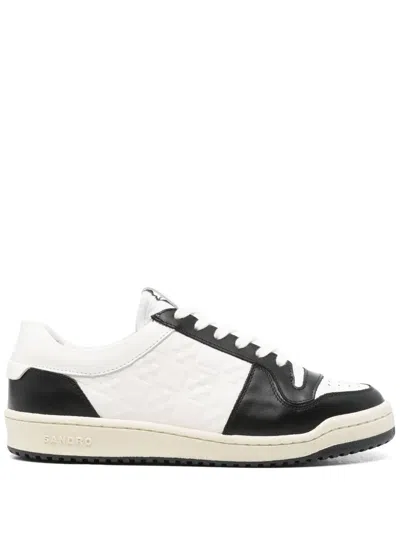 Sandro Low-top Leather Sneakers In White