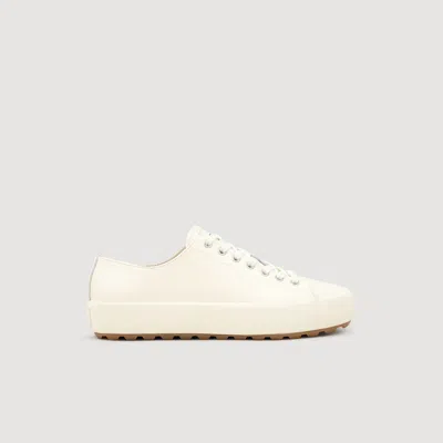 SANDRO LOW-TOP SPLIT LEATHER TRAINERS