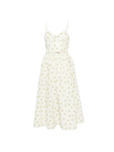 Sandro Lucette Floral-print Spaghetti-strap Midi Dress In Multi