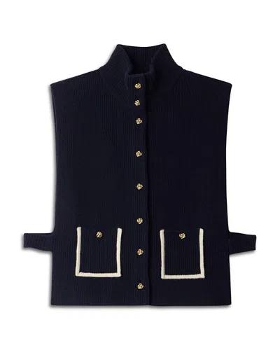 Sandro Lucy Wool & Cashmere Vest In Blue