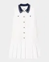 Sandro Short Dress With Contrasting Collar In White