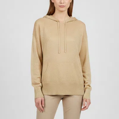 Pre-owned Sandro Lurex Knit Gold Long Sleeve Hoodie M