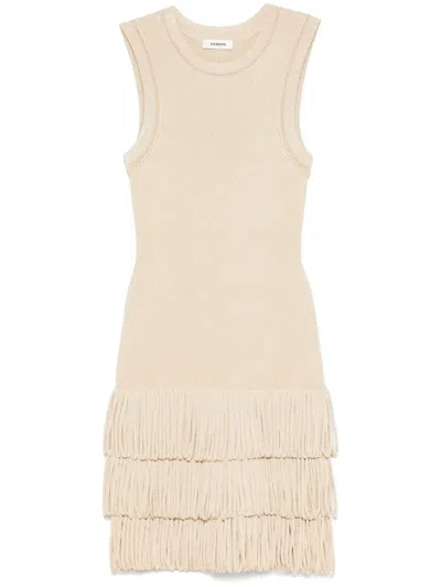 Sandro Lurex Mini Dress In Gold