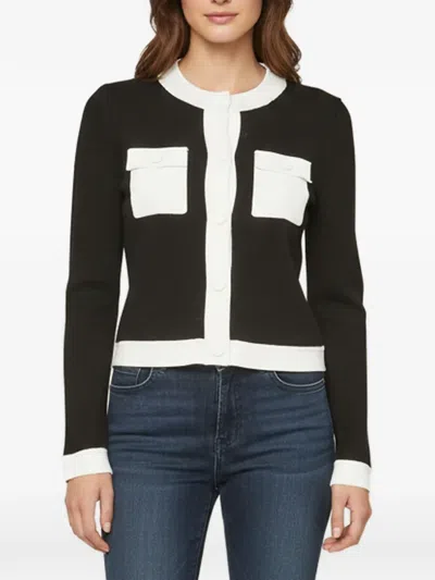 Pre-owned Sandro Macaron Knit Cardigan In Black