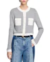 Sandro Macaron Two Tone Cardigan In Grey