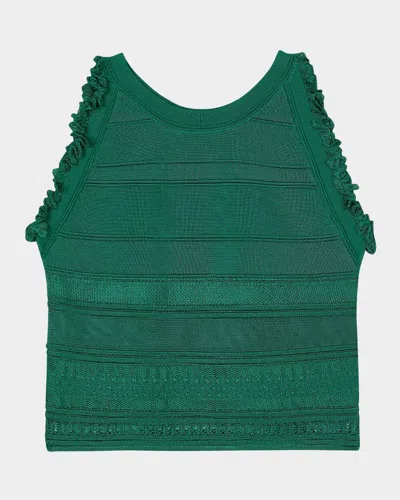 Sandro Madrid Cropped Tank Top In Verts