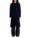 Sandro Maha Double Breasted Coat In Black