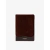 Sandro Mahogany Logo-embossed Leather Passport Case In Brown