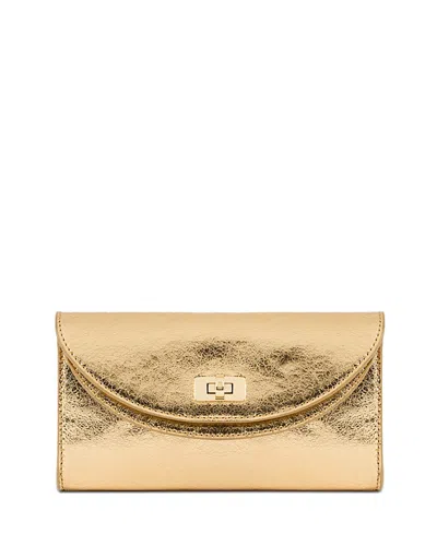 Sandro Mambo Metallic Gold Leather Clutch