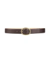 Sandro Man Belt Dark Brown Size 3 Cow Leather In Brown