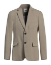 Sandro Man Blazer Beige Size 44 Polyester, Virgin Wool In Beige