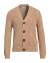 Sandro Man Cardigan Beige Size M Cotton, Polyamide, Elastane In Beige
