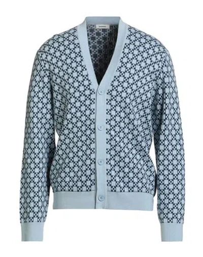 Sandro Man Cardigan Sky Blue Size L Cotton