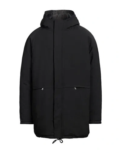 Sandro Shell Hooded Parka In Black