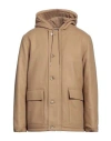 Sandro Man Coat Camel Size Xs Wool, Polyamide, Cashmere In Beige